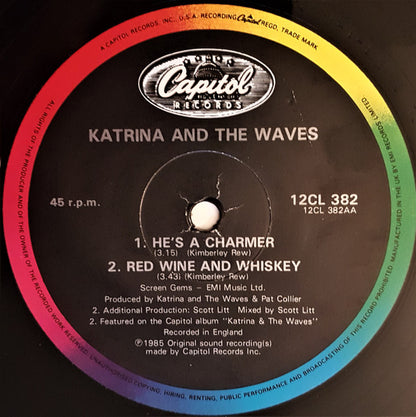 Katrina And The Waves : Que Te Quiero (Dance Mix) / Red Wine And Whiskey (12", Single)