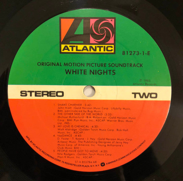 Various : White Nights: Original Motion Picture Soundtrack (LP, Album, Comp, AR)