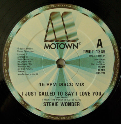 Stevie Wonder : I Just Called To Say I Love You (12")