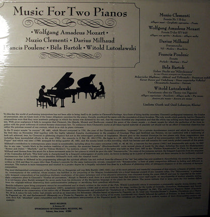 Wolfgang Amadeus Mozart, Muzio Clementi, Darius Milhaud, Francis Poulenc, Béla Bartók, Witold Lutoslawski : Music For Two Pianos (LP, Comp)