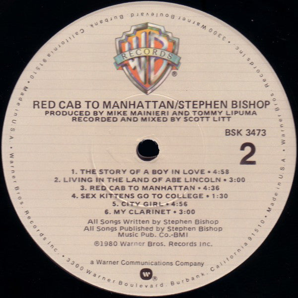 Stephen Bishop : Red Cab To Manhattan (LP, Album, Los)