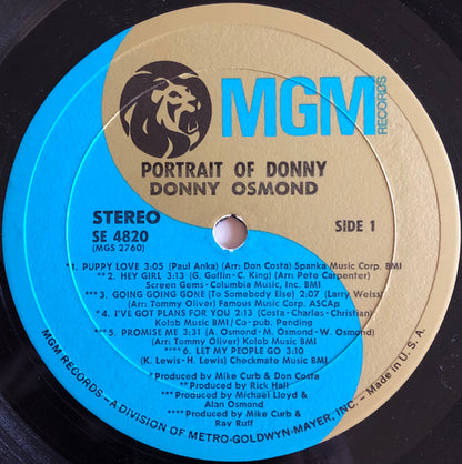 Donny Osmond : Portrait Of Donny (LP, Album)