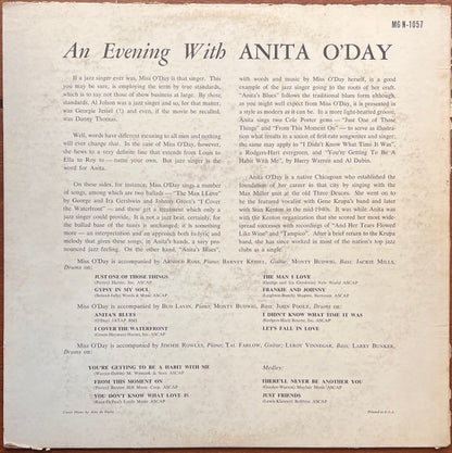 Anita O'Day : An Evening With Anita O'Day (LP, Album, Mono)