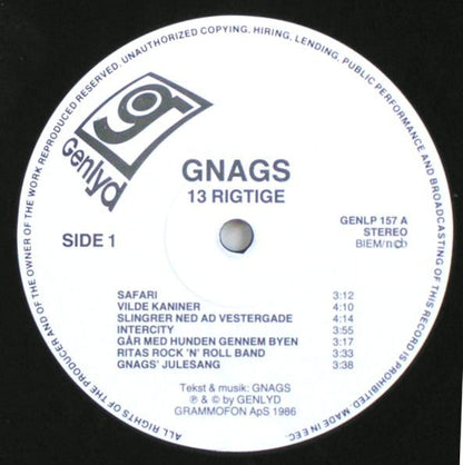 Gnags : 13 Rigtige (LP, Comp)