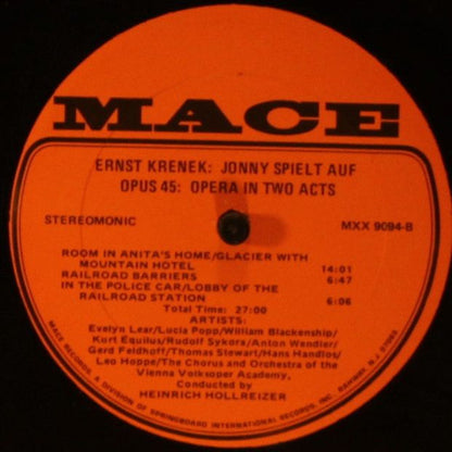 Ernst Krenek, Chor Der Wiener Volksoper And Wiener Volksopernorchester : Jonny Spielt Auf - Opus 45 (Opera In Two Acts) (LP, Ste)