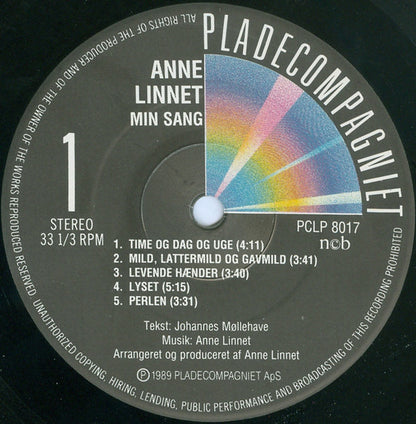 Anne Linnet : Min Sang (LP, Album)