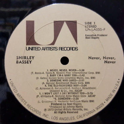 Shirley Bassey : Never Never Never (LP, Album, Gat)