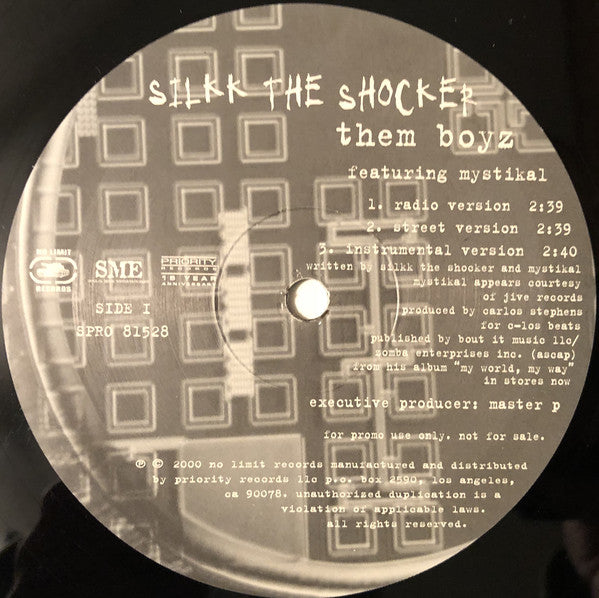 Silkk The Shocker : Them Boyz/ Pop Lockin' (12", Single, Promo)