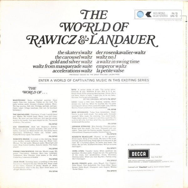 Rawicz & Landauer : The World Of Rawicz & Landauer (LP, RE)