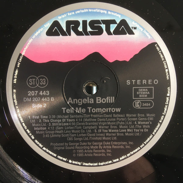 Angela Bofill : Tell Me Tomorrow (LP, Album)