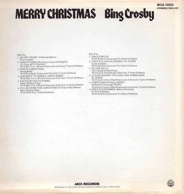 Bing Crosby : Merry Christmas (LP, Album, RE, Glo)