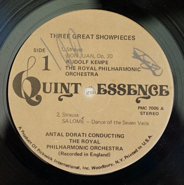 Rudolf Kempe, Antal Dorati, The Royal Philharmonic Orchestra, Richard Strauss, Ottorino Respighi : Three Great Showpieces (LP, Comp)