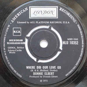 Donnie Elbert : Where Did Our Love Go / That's If You Love Me (7", Single)