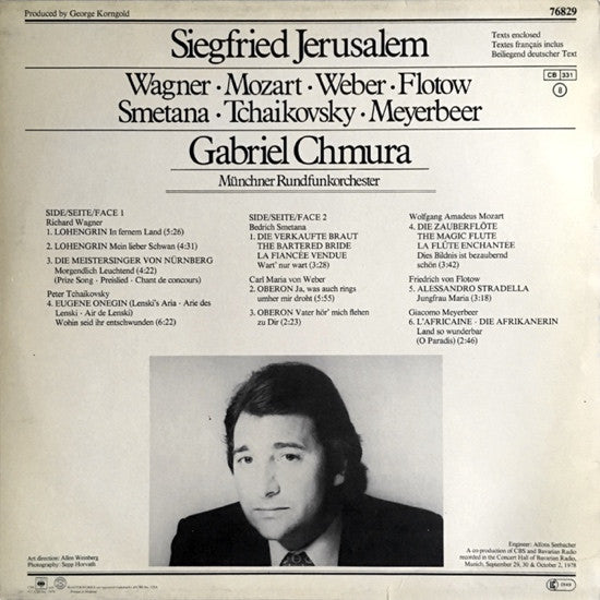 Siegfried Jerusalem, Münchner Rundfunkorchester, Gabriel Chmura : Recital: Wagner - Tchaikovsky - Smetana - Meyerbeer - Mozart - Flotow - Weber (LP, Album)