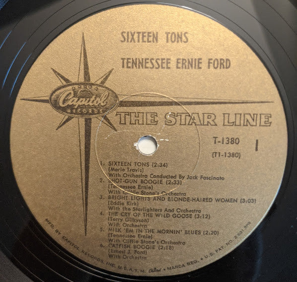 Tennessee Ernie Ford : Sixteen Tons (LP, Comp, Mono, RP)