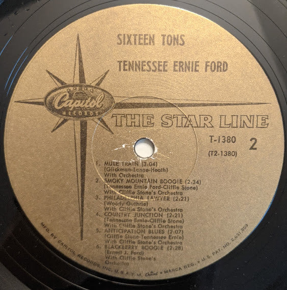 Tennessee Ernie Ford : Sixteen Tons (LP, Comp, Mono, RP)