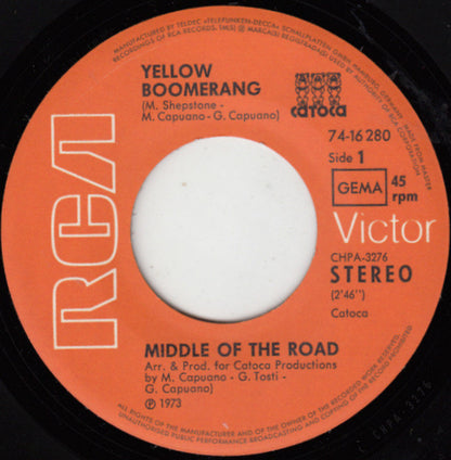 Middle Of The Road : Yellow Boomerang (7", Single)