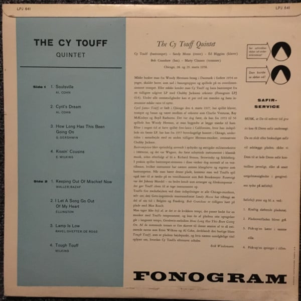 Cy Touff Quintet : The Cy Touff Quintet (LP, Album, Mono)