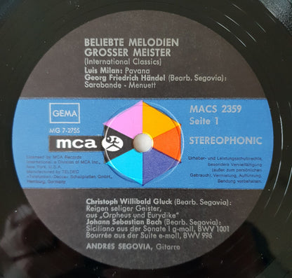 Andrés Segovia : Beliebte Melodien Grosser Meister (International Classics) (LP, RP)