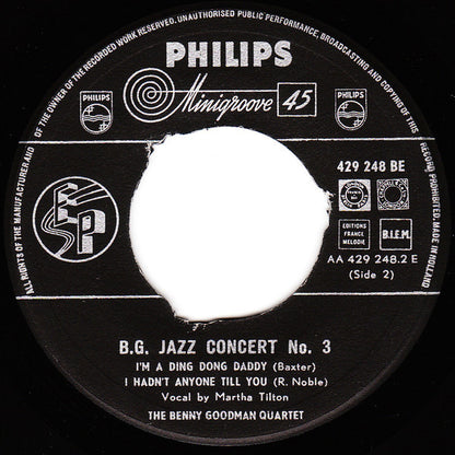 Benny Goodman : B.G. Jazz Concert No.3 (7", EP)