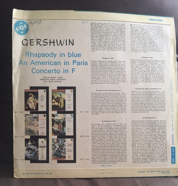 George Gershwin : George Gershwin, American Radio Symphony ‎– Rhapsody In Blue (LP, Comp)