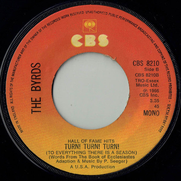 The Byrds : Mr Tambourine Man / Turn Turn Turn (7", Single, RE)