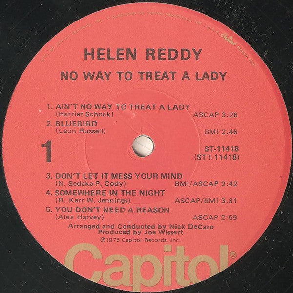 Helen Reddy : No Way To Treat A Lady (LP, Album, RE, LA )