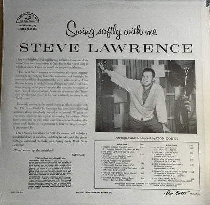 Steve Lawrence (2) : Swing Softly With Me (LP)