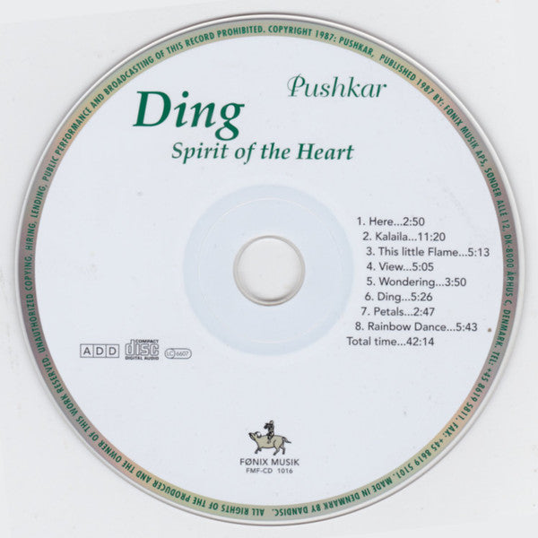 Pushkar : Ding  Spirit Of The Heart (CD, Album, RE)