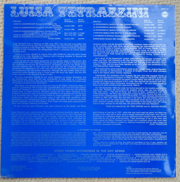 Luisa Tetrazzini : Luisa Tetrazzini (LP, Comp, Mono)