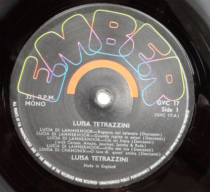 Luisa Tetrazzini : Luisa Tetrazzini (LP, Comp, Mono)