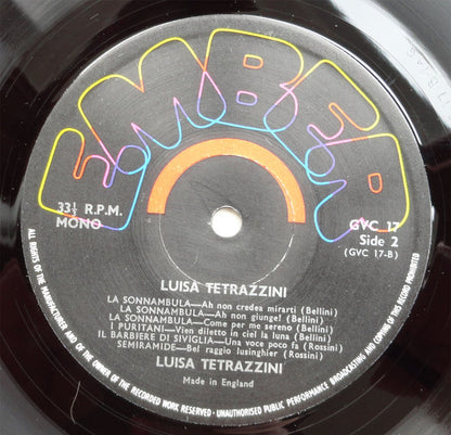 Luisa Tetrazzini : Luisa Tetrazzini (LP, Comp, Mono)