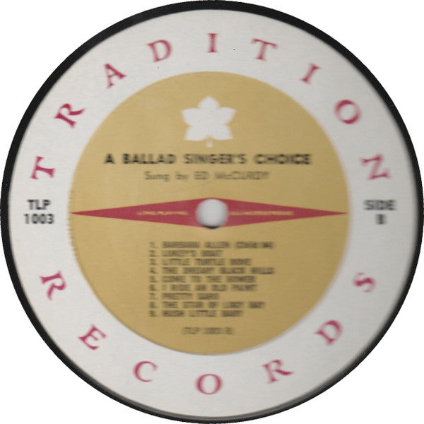 Ed McCurdy : A Ballad Singer's Choice (LP, Album, Mono, RP)