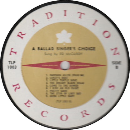 Ed McCurdy : A Ballad Singer's Choice (LP, Album, Mono, RP)