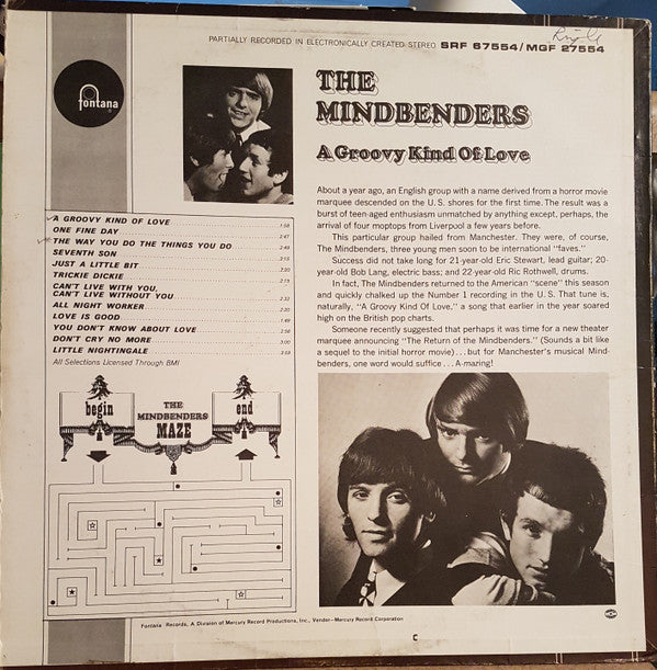 The Mindbenders : A Groovy Kind Of Love (LP, Album, Mono)