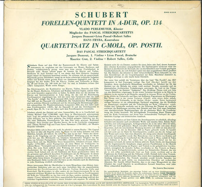 Franz Schubert : Forellen Quintett; Quartettsatz In C-Moll (LP)