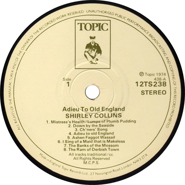 Shirley Collins : Adieu To Old England (LP, Album, RP)