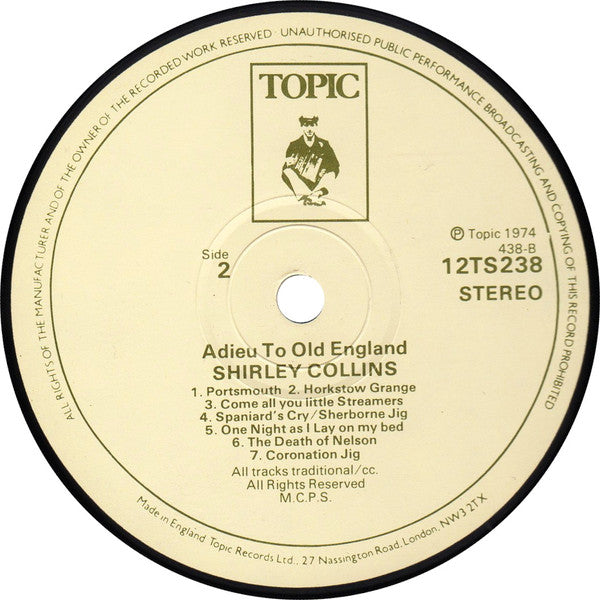 Shirley Collins : Adieu To Old England (LP, Album, RP)