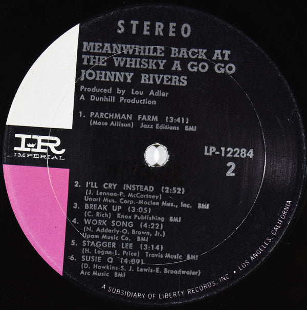 Johnny Rivers : Meanwhile Back At The Whisky À Go Go (LP, Album)