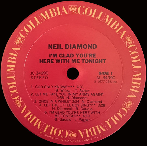 Neil Diamond : I'm Glad You're Here With Me Tonight (LP, Album, San)