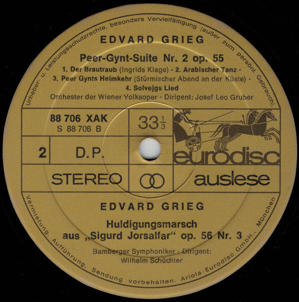 Edvard Grieg, Bamberger Symphoniker, Wiener Volksopernorchester : Peer-Gynt-Suiten (LP, NO )