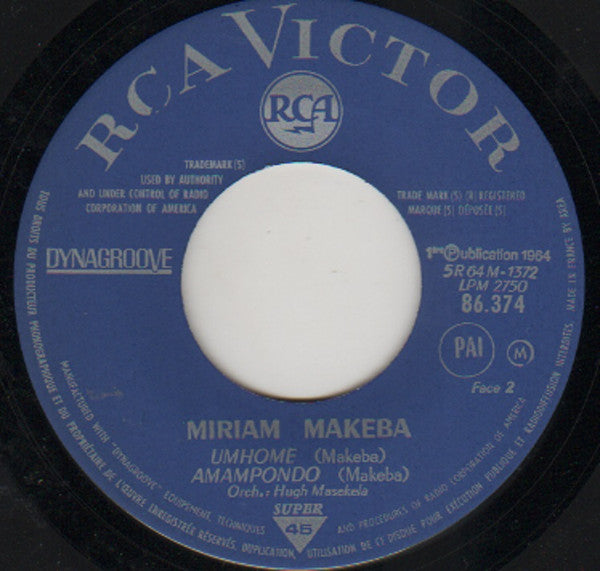 Miriam Makeba : Amampondo (7", EP, Mono)