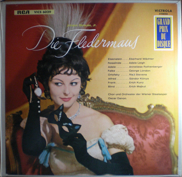 Johann Strauss Jr., Eberhard Wächter, Adele Leigh, Anneliese Rothenberger, George London (2), Risë Stevens, Sándor Kónya, Erich Kunz, Erich Majkut, Wiener Staatsopernchor Und Orchester Der Wiener Staatsoper, Oskar Danon : Die Fledermaus (Operette In Drei Akten) (2xLP, Album + Box)