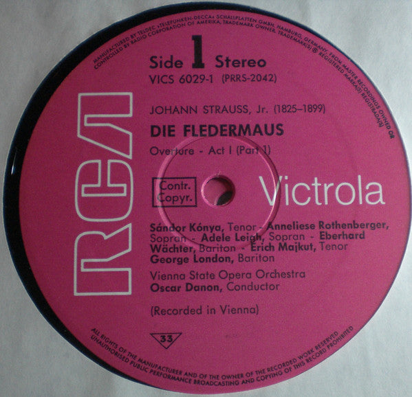 Johann Strauss Jr., Eberhard Wächter, Adele Leigh, Anneliese Rothenberger, George London (2), Risë Stevens, Sándor Kónya, Erich Kunz, Erich Majkut, Wiener Staatsopernchor Und Orchester Der Wiener Staatsoper, Oskar Danon : Die Fledermaus (Operette In Drei Akten) (2xLP, Album + Box)