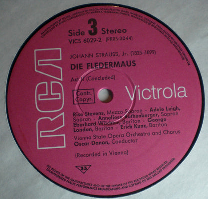 Johann Strauss Jr., Eberhard Wächter, Adele Leigh, Anneliese Rothenberger, George London (2), Risë Stevens, Sándor Kónya, Erich Kunz, Erich Majkut, Wiener Staatsopernchor Und Orchester Der Wiener Staatsoper, Oskar Danon : Die Fledermaus (Operette In Drei Akten) (2xLP, Album + Box)