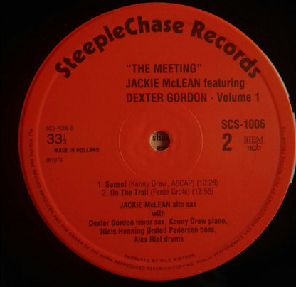 Jackie McLean Featuring Dexter Gordon : The Meeting Vol. 1 (LP, Album, RE, RP)