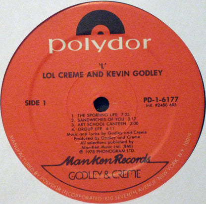 Godley & Creme : L (LP, Album, Spe)