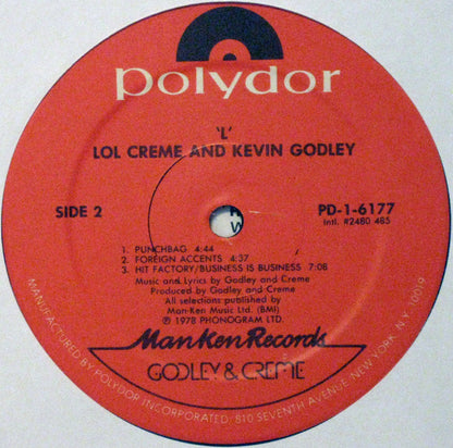 Godley & Creme : L (LP, Album, Spe)