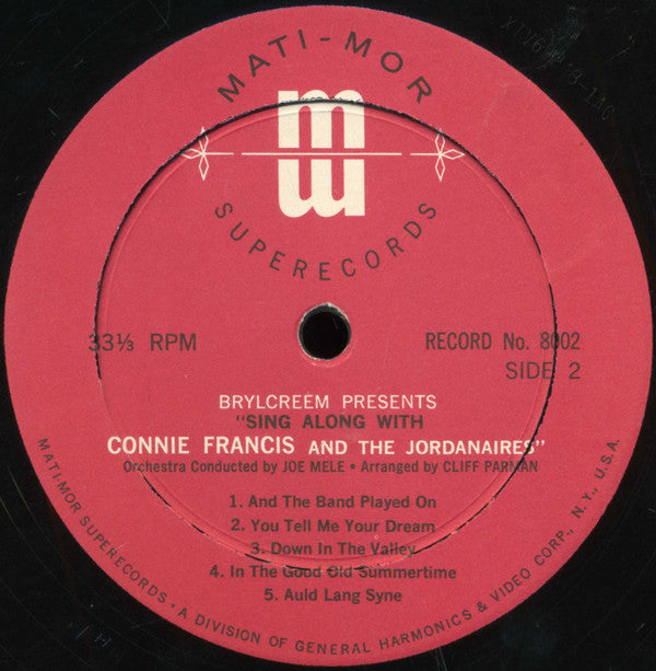 Connie Francis : Sing Along With Connie Francis (LP, Album, Mono, Ind)