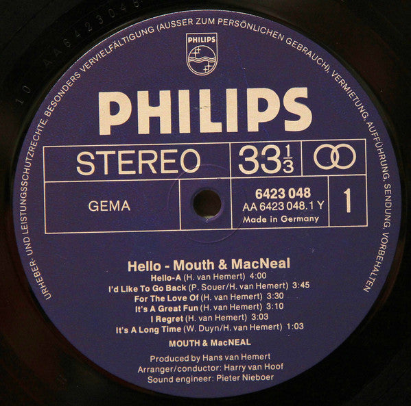 Mouth & MacNeal : Hello (LP, Album)